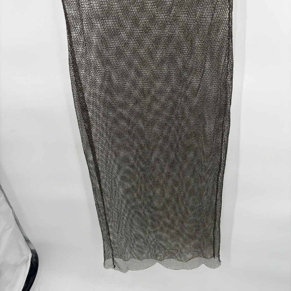 Blue Rain Mesh Sleeveless Gold/Black Maxi Dress Womans Size Large-Stretch #22P - Picture 6 of 6